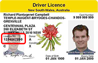 NSW licence number 